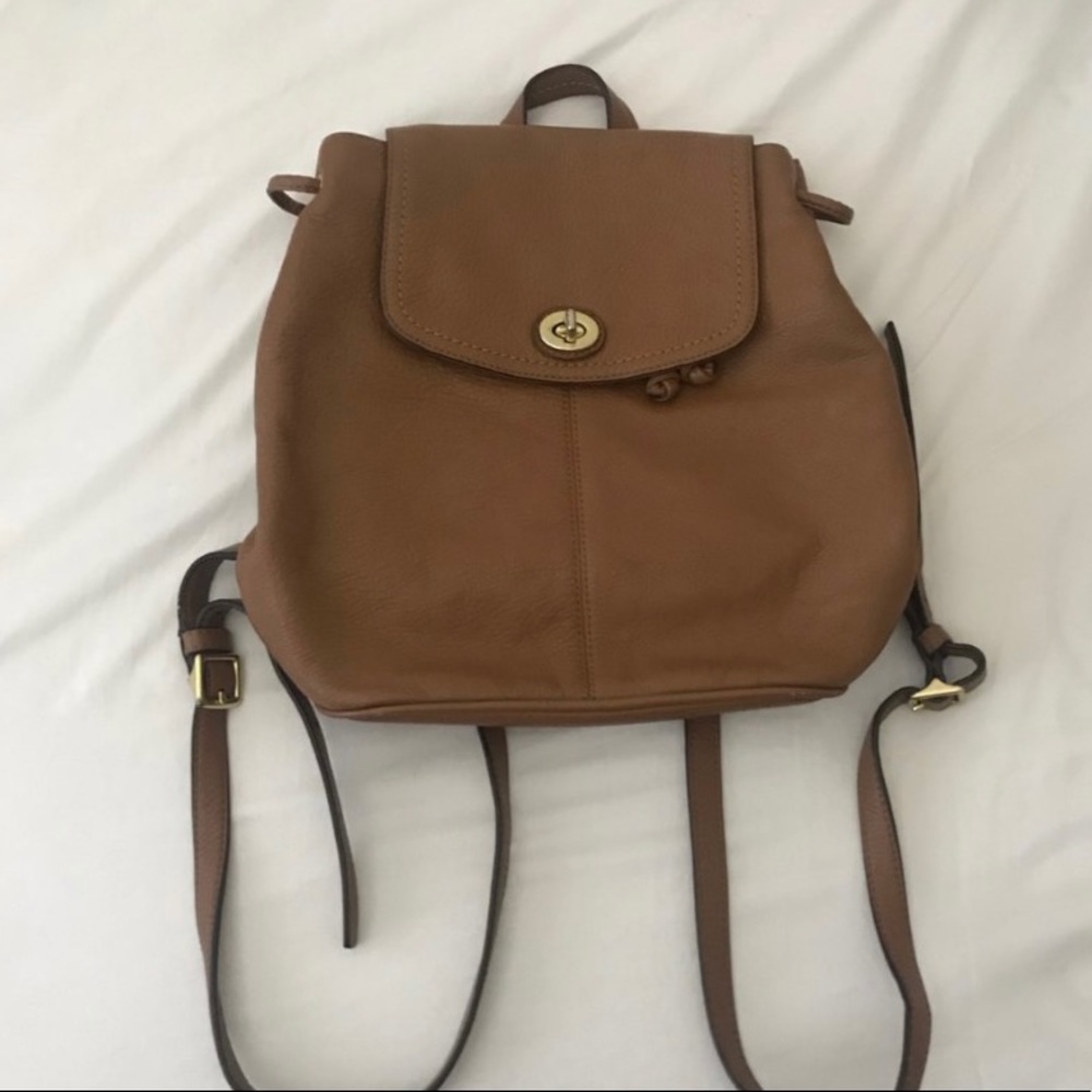 COACH PARK F24385 PEBBLED CAMEL LEATHER BACKPACK